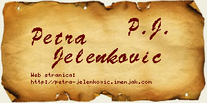 Petra Jelenković vizit kartica